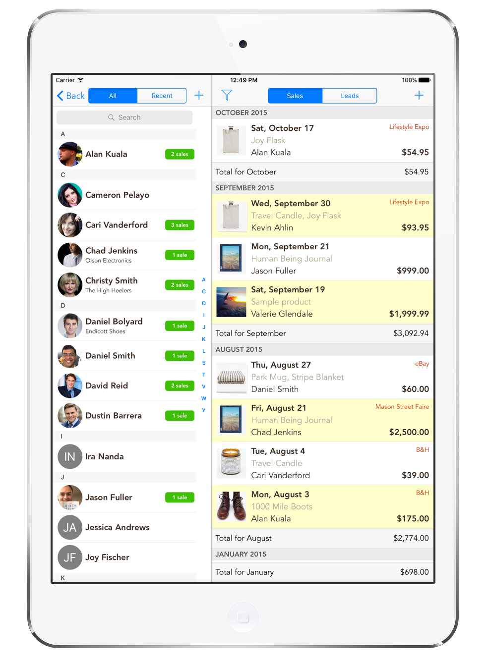 iPad Sales screenshot